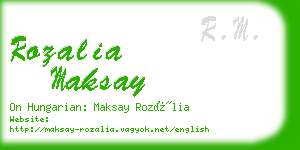 rozalia maksay business card